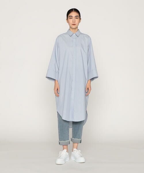 Precious Mild / プレシャスマイルド シャツ・ブラウス | ポリエステルストライプ ロングシャツ | 詳細1