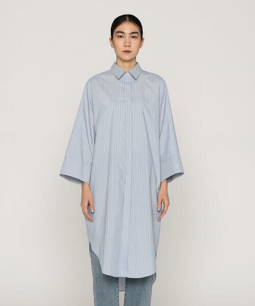 Precious Mild / プレシャスマイルド シャツ・ブラウス | ポリエステルストライプ ロングシャツ | 詳細6