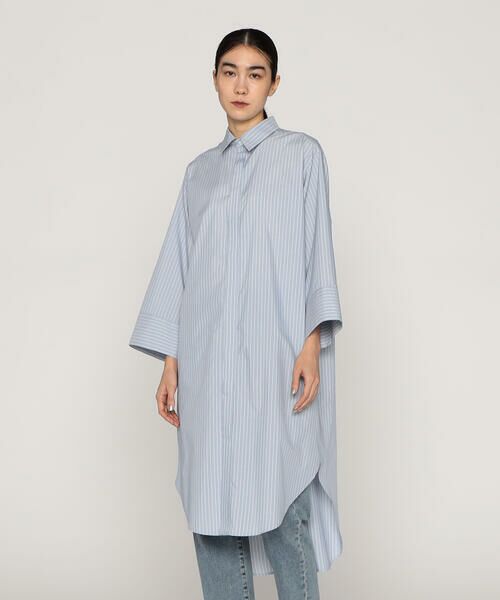 Precious Mild / プレシャスマイルド シャツ・ブラウス | ポリエステルストライプ ロングシャツ | 詳細4