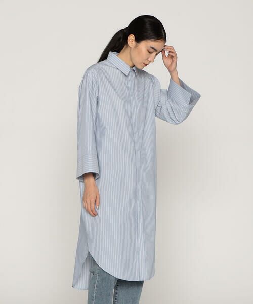 Precious Mild / プレシャスマイルド シャツ・ブラウス | ポリエステルストライプ ロングシャツ | 詳細5