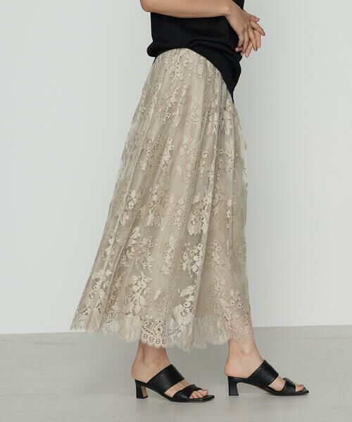 Precious Mild / プレシャスマイルド ロング・マキシ丈スカート | サフィランリバーレース大柄 ロングスカート | 詳細6