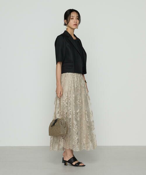 Precious Mild / プレシャスマイルド テーラードジャケット | リネンサテン ショート丈テーラードジャケット | 詳細2