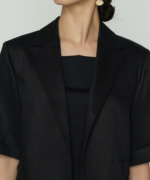 Precious Mild / プレシャスマイルド テーラードジャケット | リネンサテン ショート丈テーラードジャケット | 詳細7