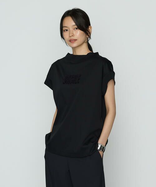 Precious Mild/プレシャスマイルド プレミアムスムース 刺繍Tシャツ 05:ブラック 9号 Precious Mild/プレシャスマイルド プレミアムスムース 刺繍Tシャツ 05:ブラック 9号