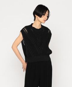 Precious Mild / プレシャスマイルド ニット・セーター | 透かしケーブル柄 ニットベスト