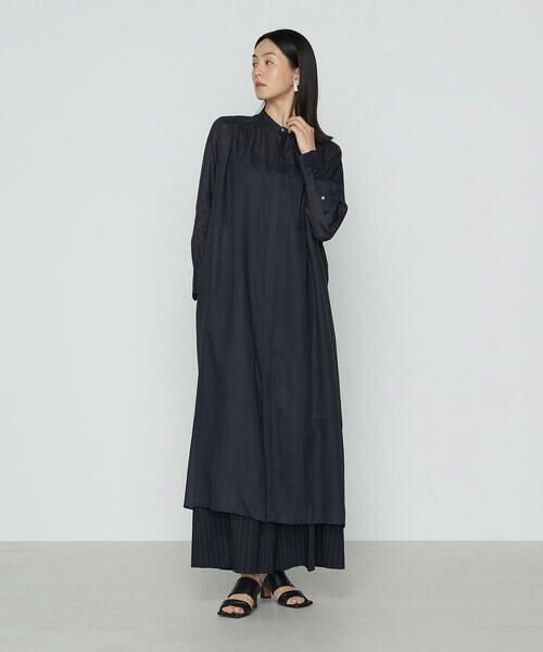 Precious Mild / プレシャスマイルド ロング・マキシ丈ワンピース | 〔 +サイズ 〕 マニッシュストライプ シャツドレス | 詳細5