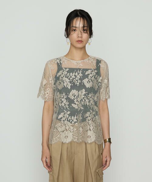 Precious Mild / プレシャスマイルド シャツ・ブラウス | 〔 +サイズ 〕 サフィランリバーレース大柄 ブラウス | 詳細3