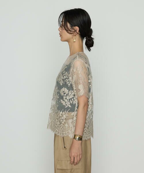 Precious Mild / プレシャスマイルド シャツ・ブラウス | 〔 +サイズ 〕 サフィランリバーレース大柄 ブラウス | 詳細4