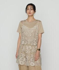 Precious Mild / プレシャスマイルド キャミソール・チューブトップ | 〔 +サイズ 〕 サフィランリバーレース大柄 キャミソール