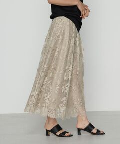 Precious Mild / プレシャスマイルド ロング・マキシ丈スカート | 〔 +サイズ 〕 サフィランリバーレース大柄 ロングスカート