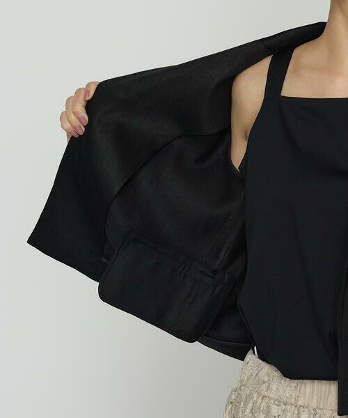 Precious Mild / プレシャスマイルド テーラードジャケット | 〔 +サイズ 〕 リネンサテン ショート丈テーラードジャケット | 詳細10
