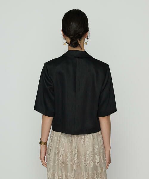 Precious Mild / プレシャスマイルド テーラードジャケット | 〔 +サイズ 〕 リネンサテン ショート丈テーラードジャケット | 詳細6