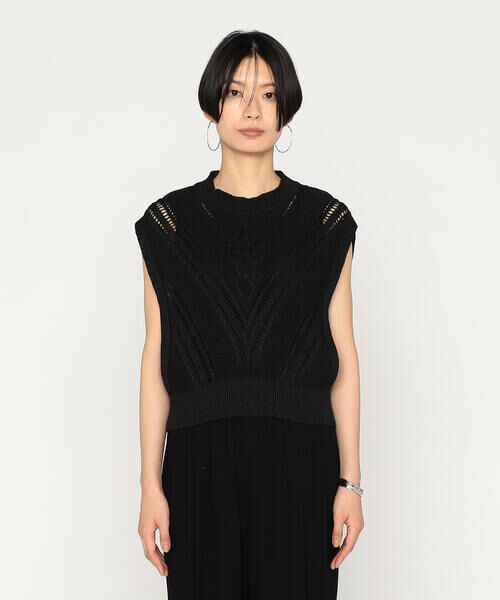 Precious Mild / プレシャスマイルド ニット・セーター | 〔 +サイズ 〕 透かしケーブル柄 ニットベスト | 詳細4