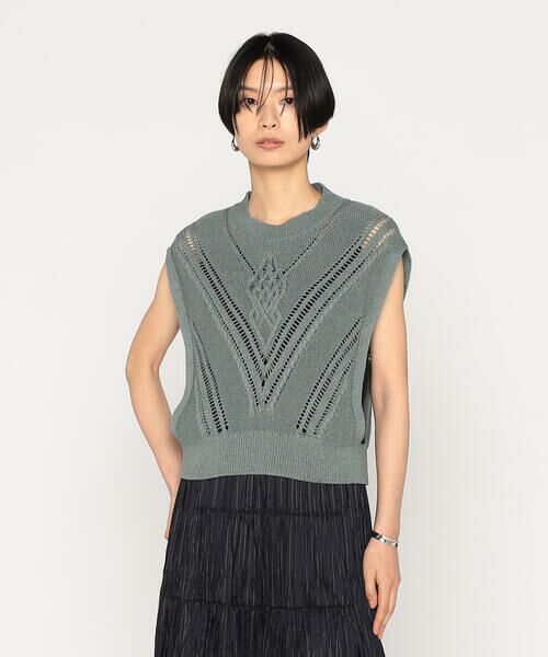 Precious Mild / プレシャスマイルド ニット・セーター | 〔 +サイズ 〕 透かしケーブル柄 ニットベスト | 詳細13