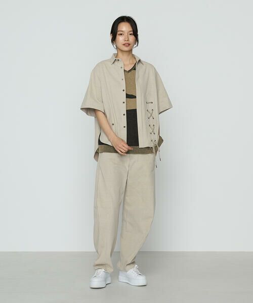 Precious Mild / プレシャスマイルド シャツ・ブラウス | 【セットアップ対応】レースアップ半袖シャツ | 詳細1