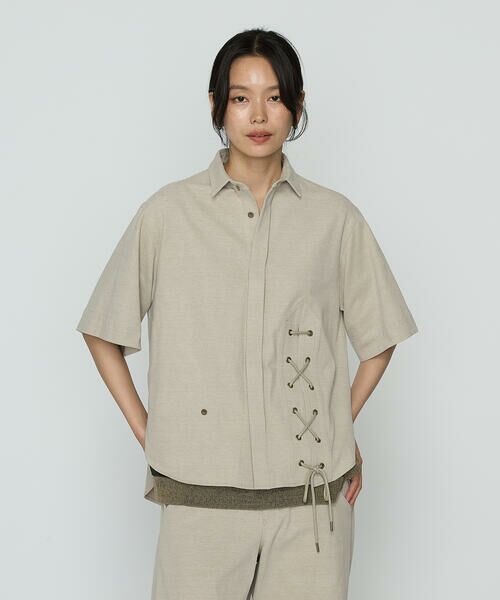 Precious Mild / プレシャスマイルド シャツ・ブラウス | 【セットアップ対応】レースアップ半袖シャツ | 詳細4