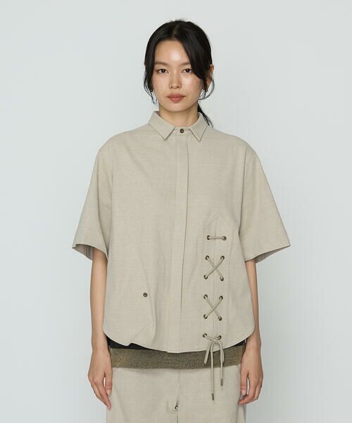 Precious Mild / プレシャスマイルド シャツ・ブラウス | 【セットアップ対応】レースアップ半袖シャツ | 詳細5