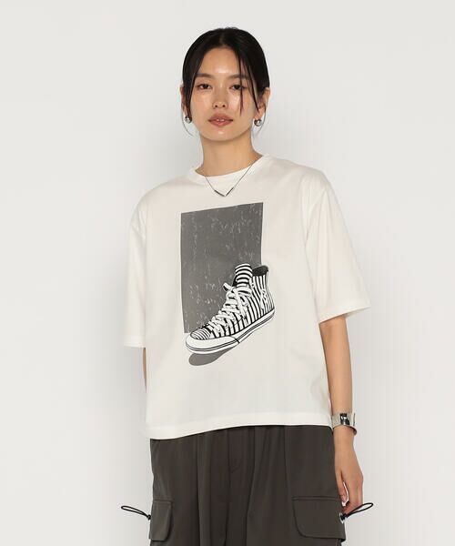 Precious Mild/プレシャスマイルド スニーカープリント 半袖Tシャツ 02:オフホワイト 9号 Precious Mild/プレシャスマイルド スニーカープリント 半袖Tシャツ 02:オフホワイト 9号