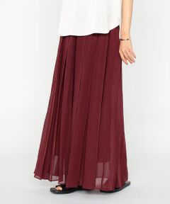 Precious Mild / プレシャスマイルド ロング・マキシ丈スカート | 100／2オーガンジー洗い加工 パイピングタックスカート