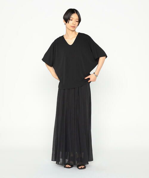 Precious Mild / プレシャスマイルド ロング・マキシ丈スカート | 100/2オーガンジー洗い加工 パイピングタックスカート | 詳細3