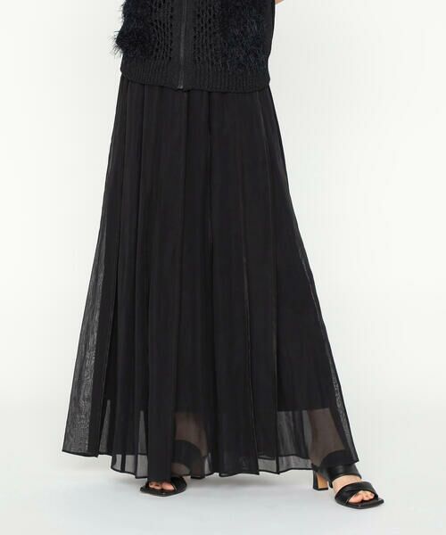 Precious Mild / プレシャスマイルド ロング・マキシ丈スカート | 100/2オーガンジー洗い加工 パイピングタックスカート | 詳細4