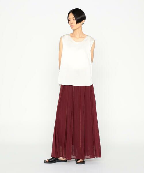 Precious Mild / プレシャスマイルド ロング・マキシ丈スカート | 100/2オーガンジー洗い加工 パイピングタックスカート | 詳細7