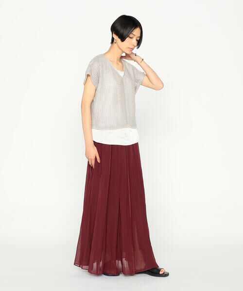 Precious Mild / プレシャスマイルド ロング・マキシ丈スカート | 100/2オーガンジー洗い加工 パイピングタックスカート | 詳細9