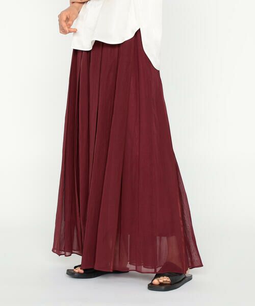 Precious Mild / プレシャスマイルド ロング・マキシ丈スカート | 100/2オーガンジー洗い加工 パイピングタックスカート | 詳細10