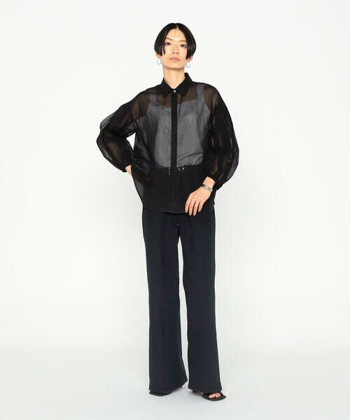 Precious Mild / プレシャスマイルド シャツ・ブラウス | 100／2オーガンジー洗い加工 ボリュームスリーブシャツ | 詳細1