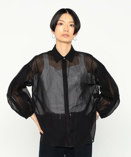 Precious Mild / プレシャスマイルド シャツ・ブラウス | 100／2オーガンジー洗い加工 ボリュームスリーブシャツ | 詳細2