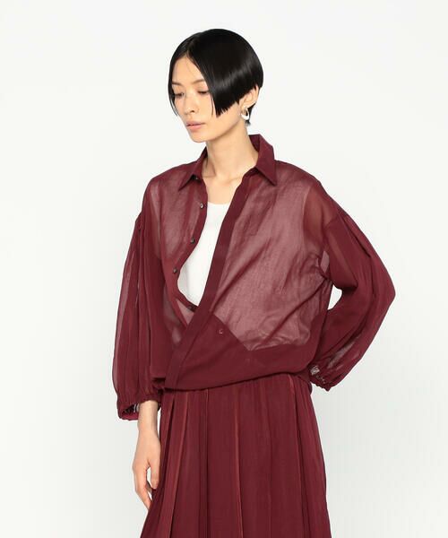 Precious Mild / プレシャスマイルド シャツ・ブラウス | 100／2オーガンジー洗い加工 ボリュームスリーブシャツ | 詳細5