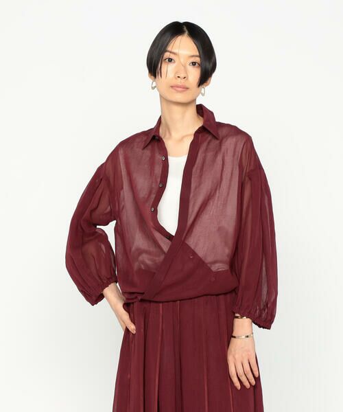 Precious Mild / プレシャスマイルド シャツ・ブラウス | 100／2オーガンジー洗い加工 ボリュームスリーブシャツ | 詳細6