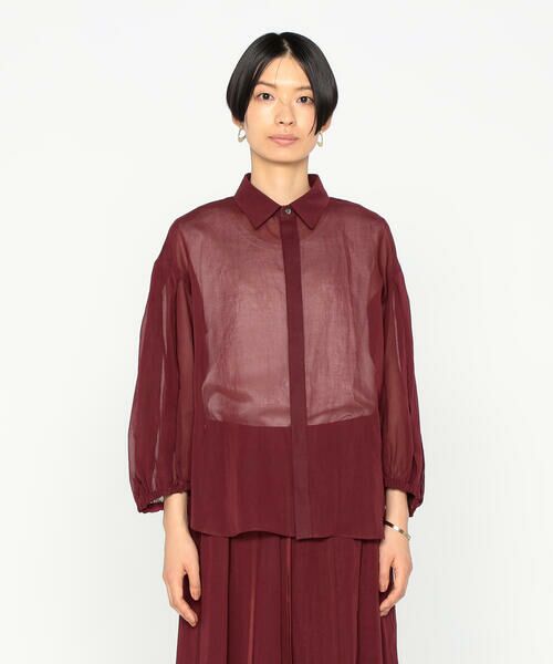 Precious Mild / プレシャスマイルド シャツ・ブラウス | 100／2オーガンジー洗い加工 ボリュームスリーブシャツ | 詳細8