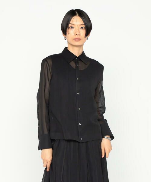 Precious Mild / プレシャスマイルド シャツ・ブラウス | 100／2オーガンジー洗い加工 ショートシャツ | 詳細3