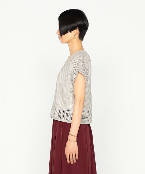 Precious Mild / プレシャスマイルド ニット・セーター | 3G天竺裏目 リネン×スパンコールニット | 詳細4