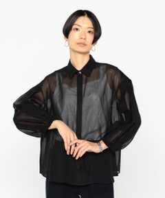 Precious Mild / プレシャスマイルド シャツ・ブラウス | 〔 +サイズ 〕 100／2オーガンジー洗い加工 ボリュームスリーブシャツ