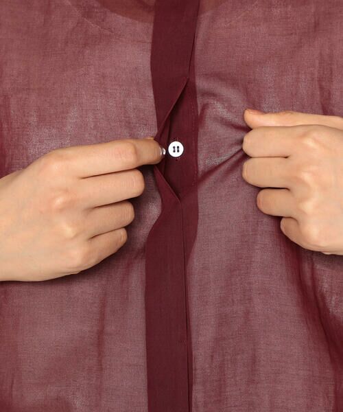 Precious Mild / プレシャスマイルド シャツ・ブラウス | 〔 +サイズ 〕 100／2オーガンジー洗い加工 ボリュームスリーブシャツ | 詳細14