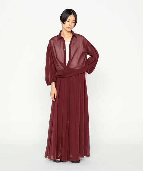 Precious Mild / プレシャスマイルド シャツ・ブラウス | 〔 +サイズ 〕 100／2オーガンジー洗い加工 ボリュームスリーブシャツ | 詳細4