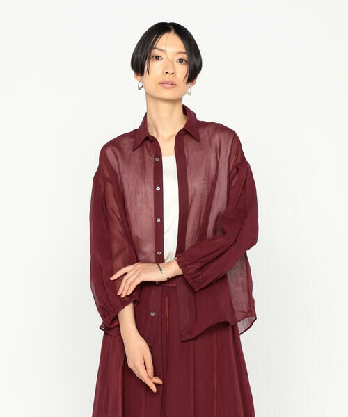 Precious Mild / プレシャスマイルド シャツ・ブラウス | 〔 +サイズ 〕 100／2オーガンジー洗い加工 ボリュームスリーブシャツ | 詳細7