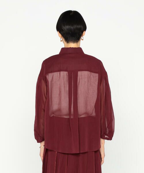 Precious Mild / プレシャスマイルド シャツ・ブラウス | 〔 +サイズ 〕 100／2オーガンジー洗い加工 ボリュームスリーブシャツ | 詳細10