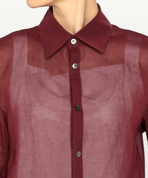 Precious Mild / プレシャスマイルド シャツ・ブラウス | 〔 +サイズ 〕 100／2オーガンジー洗い加工 ショートシャツ | 詳細11