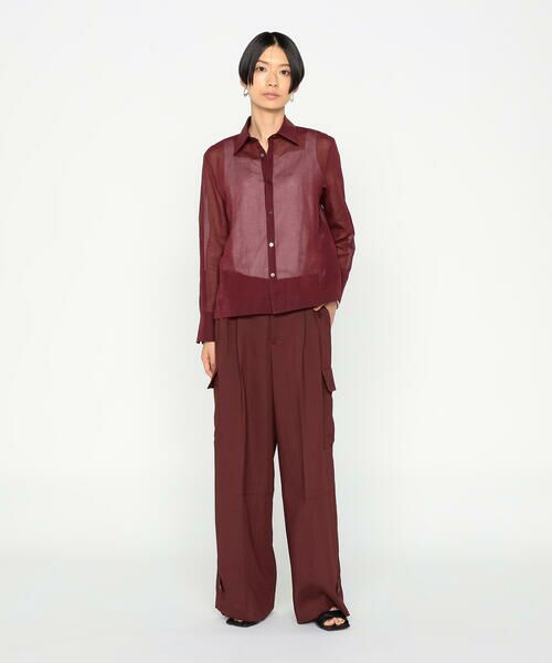 Precious Mild / プレシャスマイルド シャツ・ブラウス | 〔 +サイズ 〕 100／2オーガンジー洗い加工 ショートシャツ | 詳細6