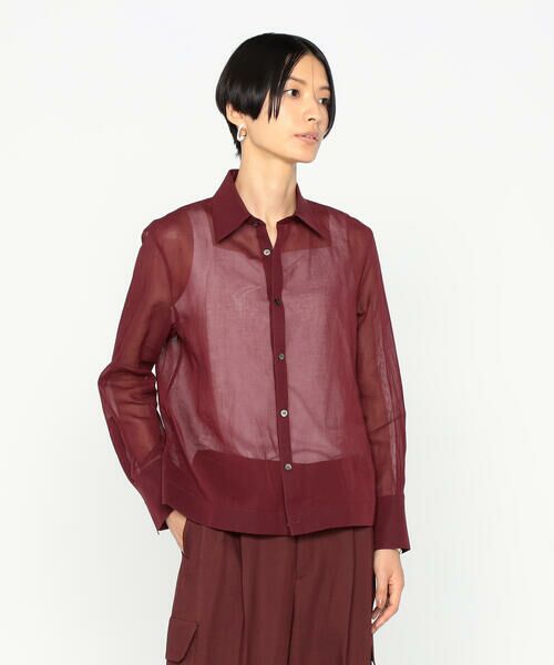 Precious Mild / プレシャスマイルド シャツ・ブラウス | 〔 +サイズ 〕 100／2オーガンジー洗い加工 ショートシャツ | 詳細7