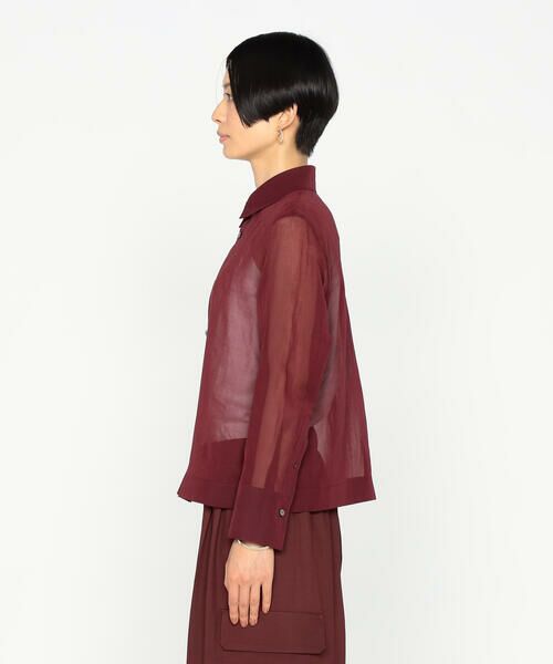 Precious Mild / プレシャスマイルド シャツ・ブラウス | 〔 +サイズ 〕 100／2オーガンジー洗い加工 ショートシャツ | 詳細9