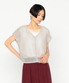 Precious Mild / プレシャスマイルド ニット・セーター | 〔 +サイズ 〕 3G天竺裏目 リネン×スパンコールニット