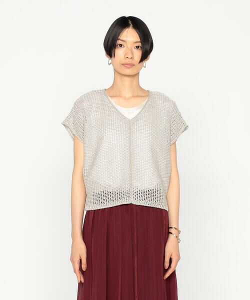 Precious Mild / プレシャスマイルド ニット・セーター | 〔 +サイズ 〕 3G天竺裏目 リネン×スパンコールニット | 詳細3