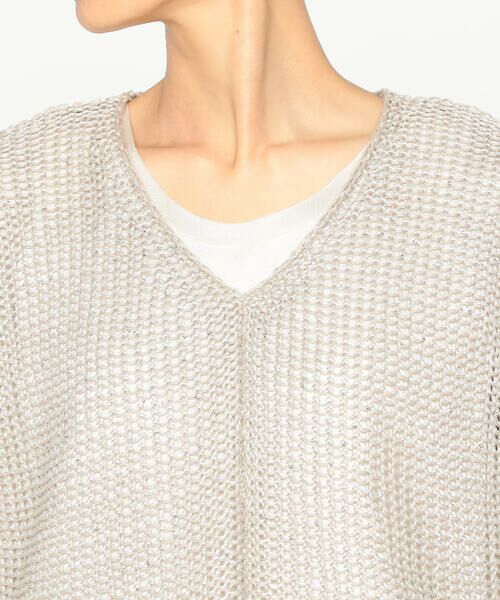 Precious Mild / プレシャスマイルド ニット・セーター | 〔 +サイズ 〕 3G天竺裏目 リネン×スパンコールニット | 詳細6