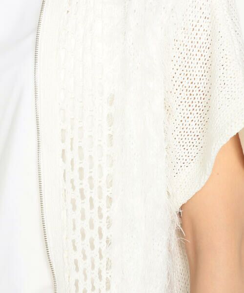 Precious Mild / プレシャスマイルド ブルゾン | 〔 +サイズ 〕 3Gメッシュ×天竺×ケーブル柄 メッシュ×ファーニットブルゾン | 詳細4