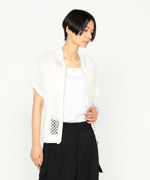 Precious Mild / プレシャスマイルド ブルゾン | 〔 +サイズ 〕 3Gメッシュ×天竺×ケーブル柄 メッシュ×ファーニットブルゾン | 詳細2