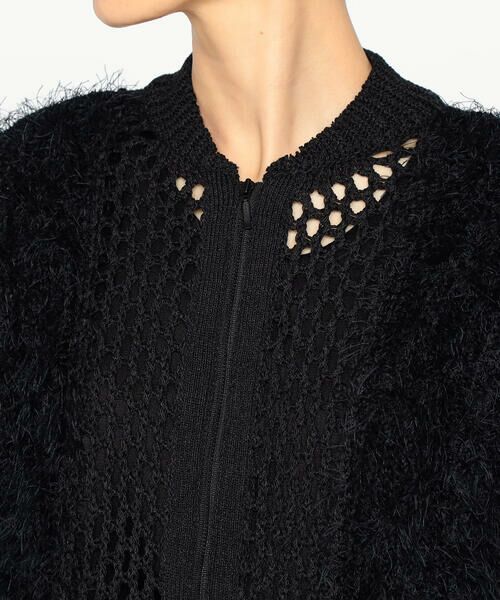 Precious Mild / プレシャスマイルド ブルゾン | 〔 +サイズ 〕 3Gメッシュ×天竺×ケーブル柄 メッシュ×ファーニットブルゾン | 詳細11